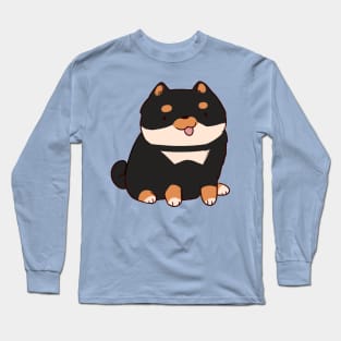 Black shiba inu illustration Long Sleeve T-Shirt